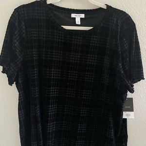 NWT Nine West Black Velvet Shirt